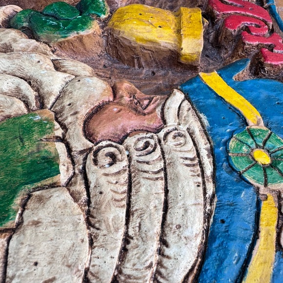 Al Pisano Vintage  Merrie Christmas Tricorn Hat Santa Sign 19" x 13¾" x 1½" Vtg - Picture 10 of 11